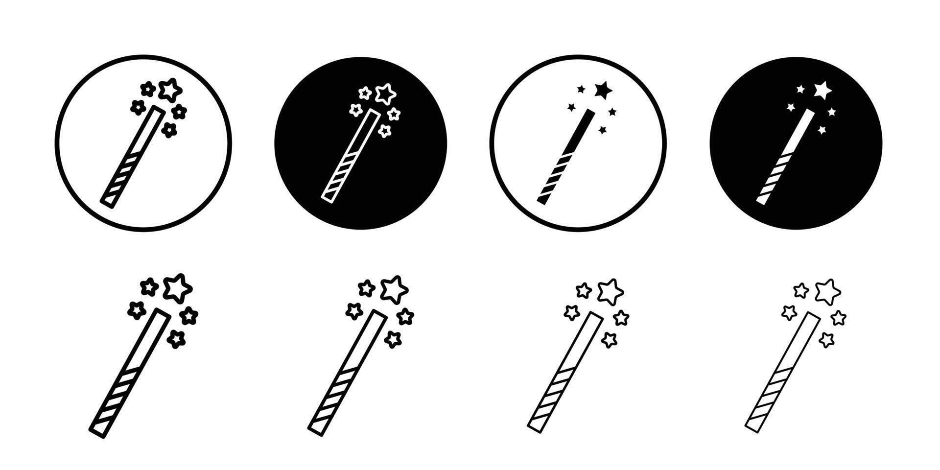 Magic wand icon logo set vector