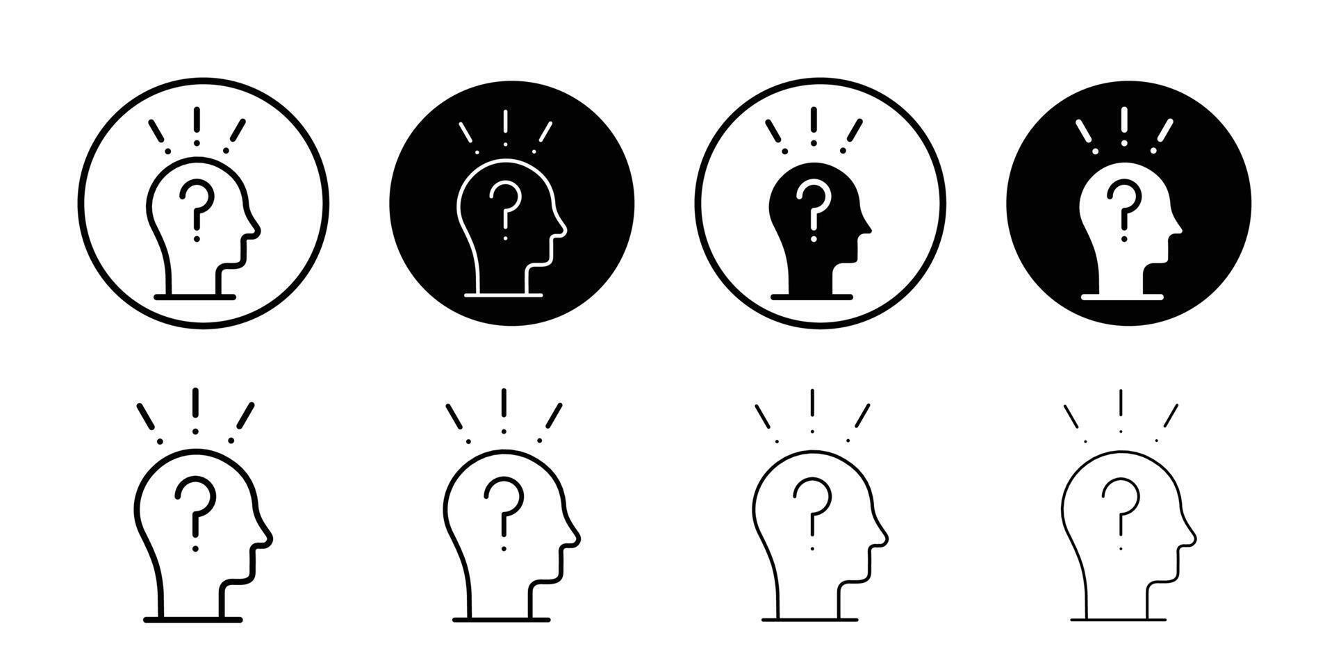 Mental disorder icon logo set vector
