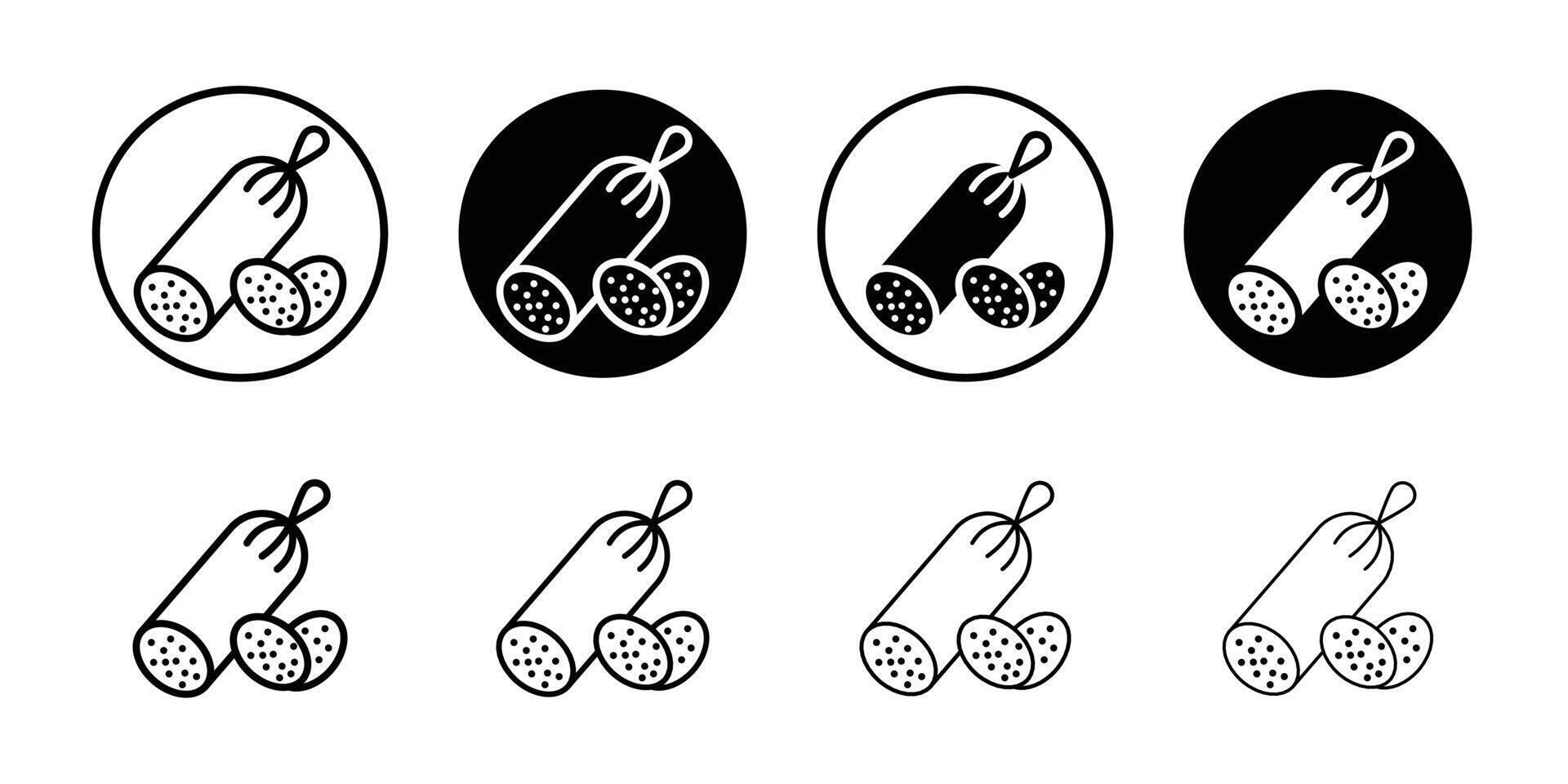 Sausage salami icon logo set vector