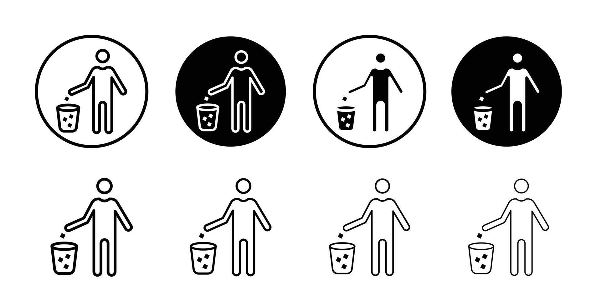 Waste Bin icon logo set vector