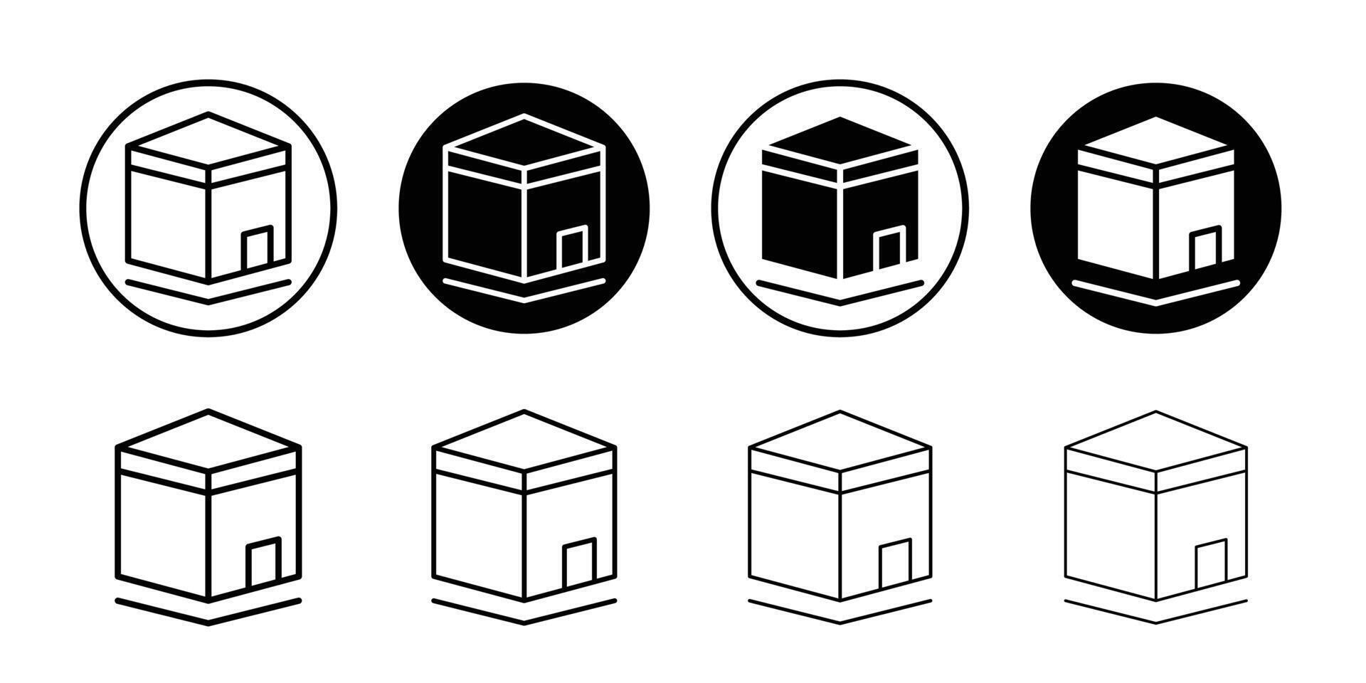 Kaaba icon logo set vector