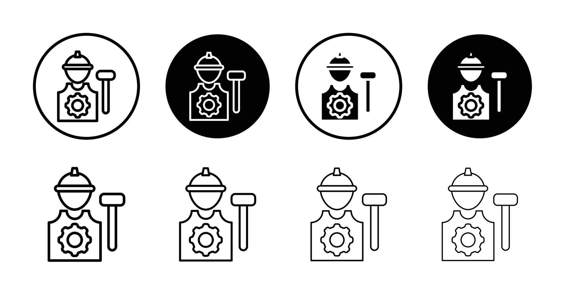 Labour icon logo set vector
