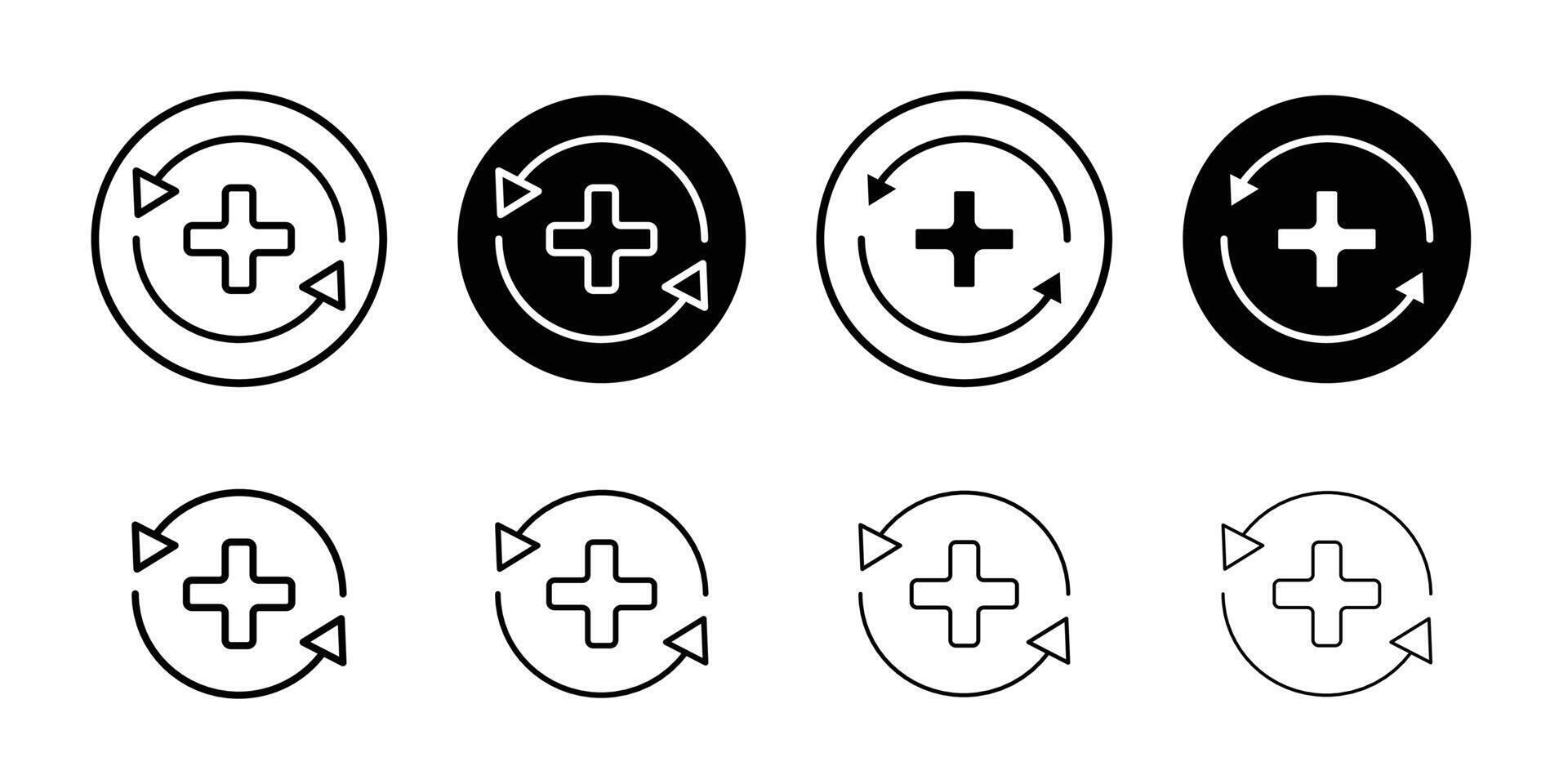 Health recovery icon logo set vector