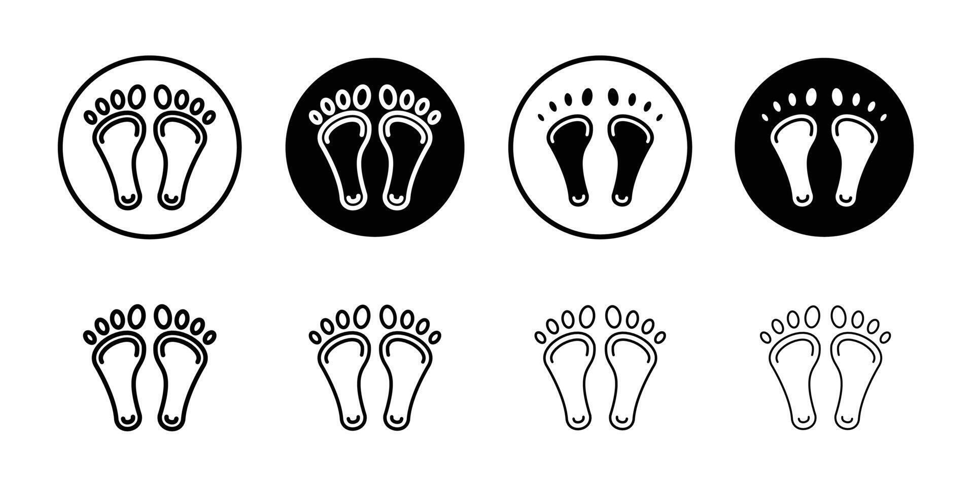 Footprint icon logo set vector