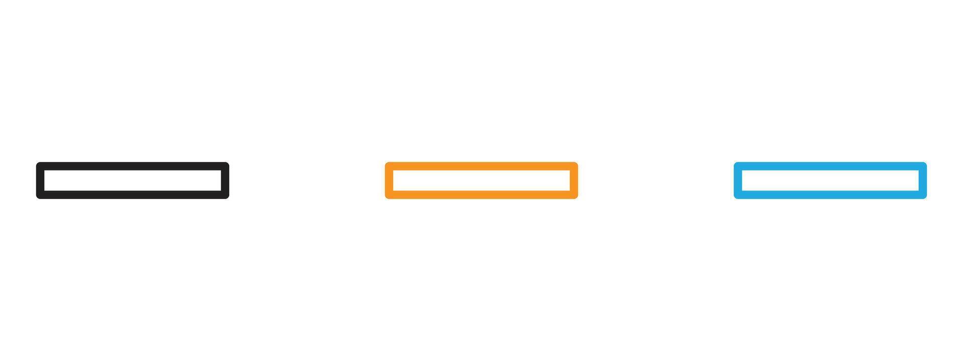 Minus Icon Thin line illustration set vector