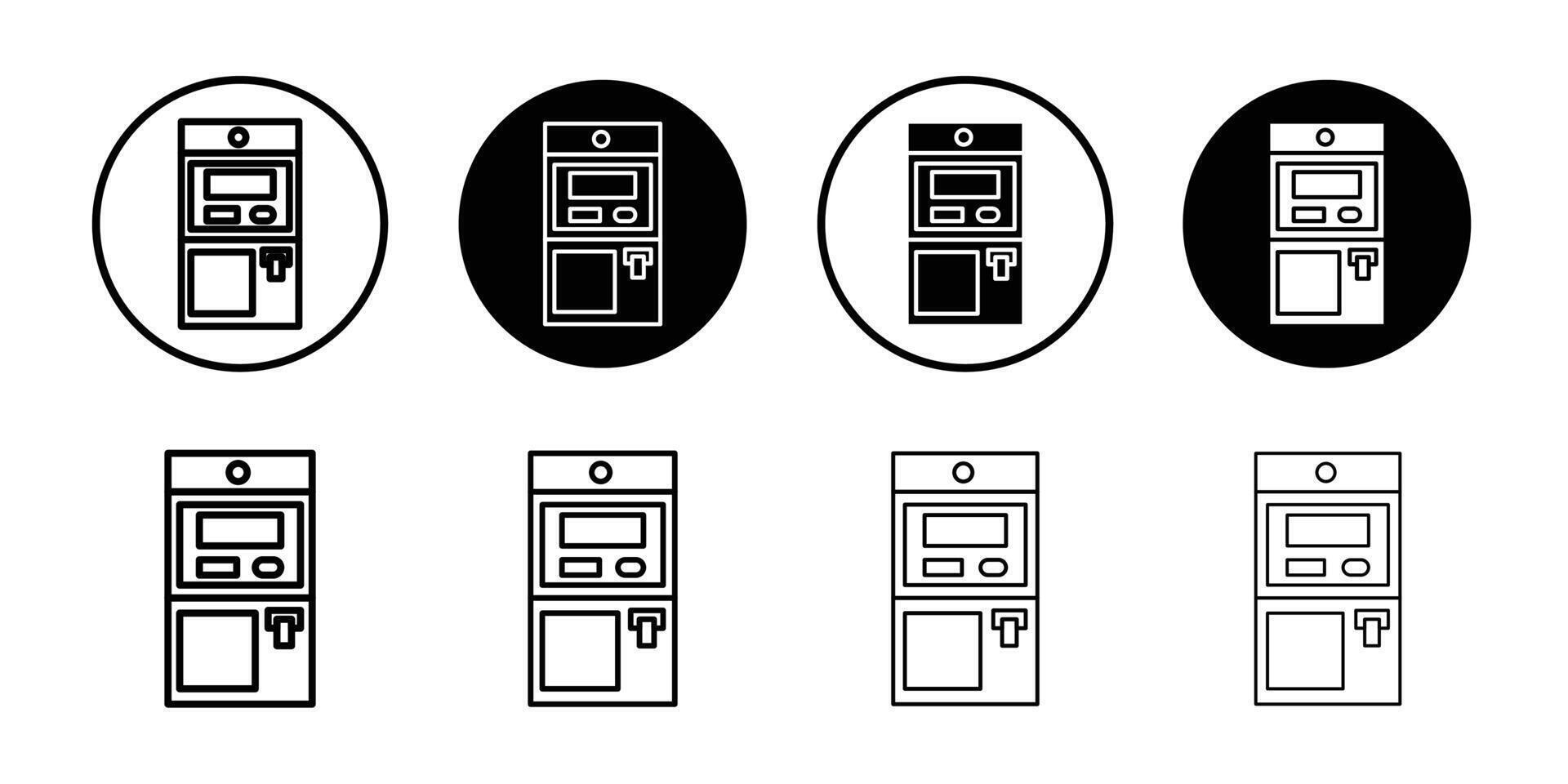ATM cash icon logo set vector