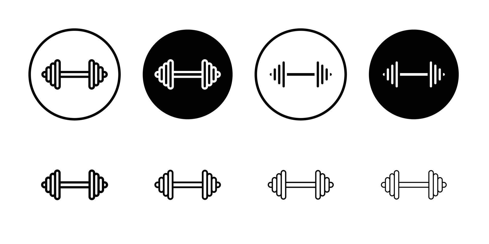 Dumbbell pair icon logo set vector