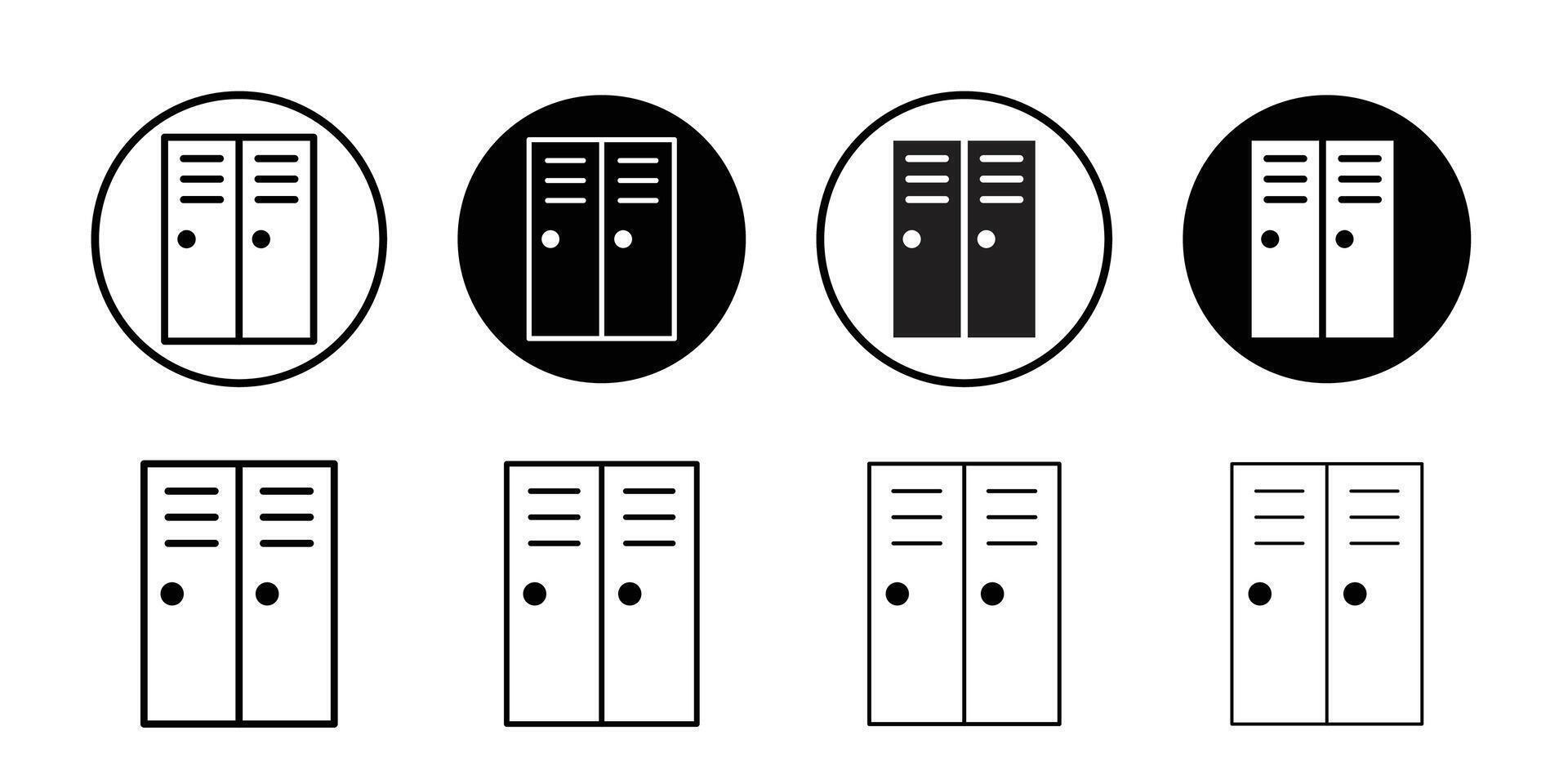 Locker icon logo set vector
