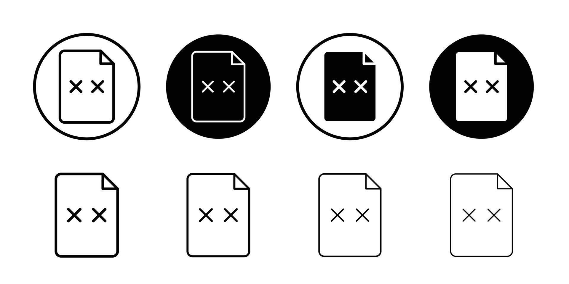 Corrupted file icon logo set vector