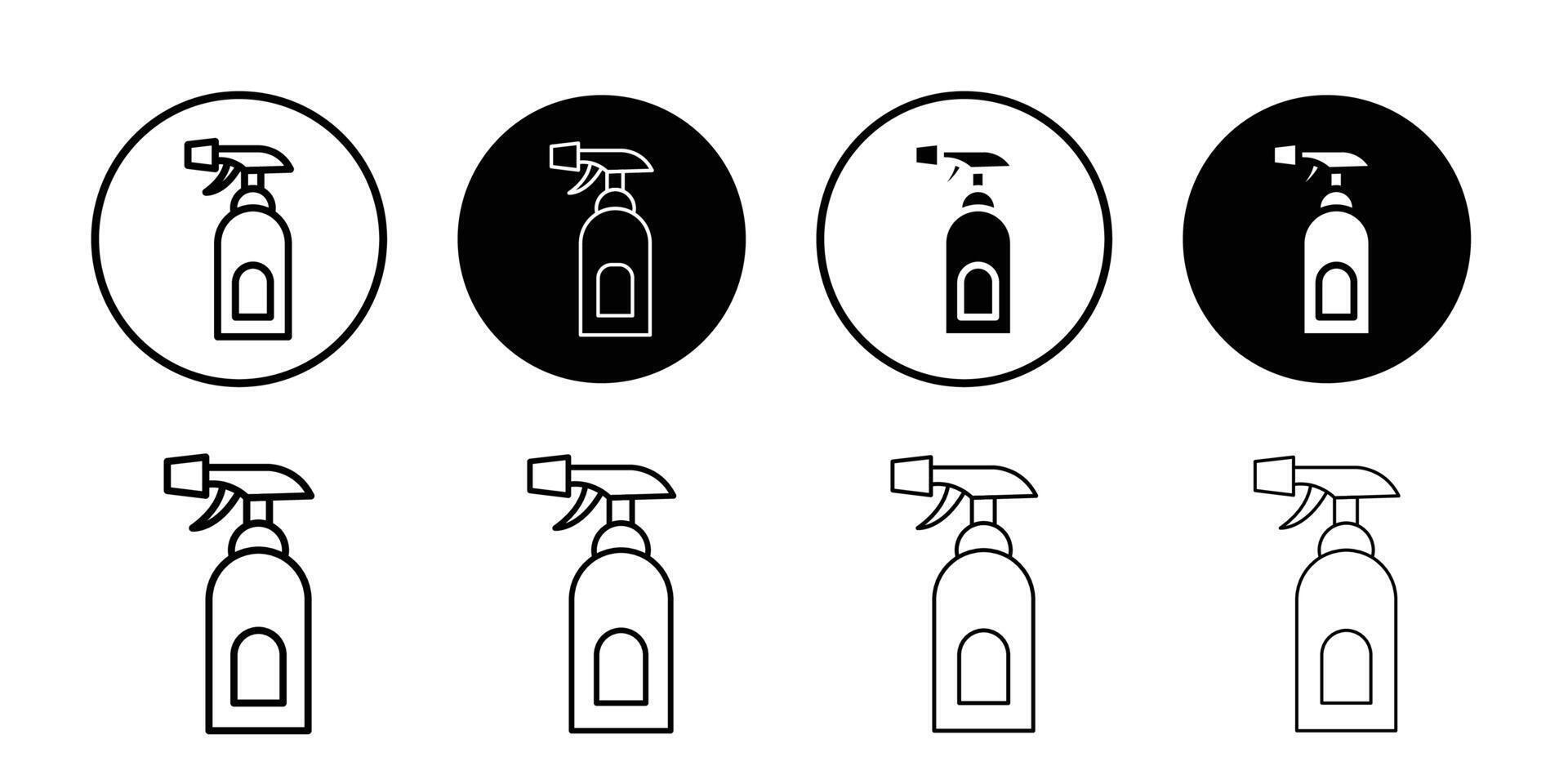 Cleaning spray icon logo set vector