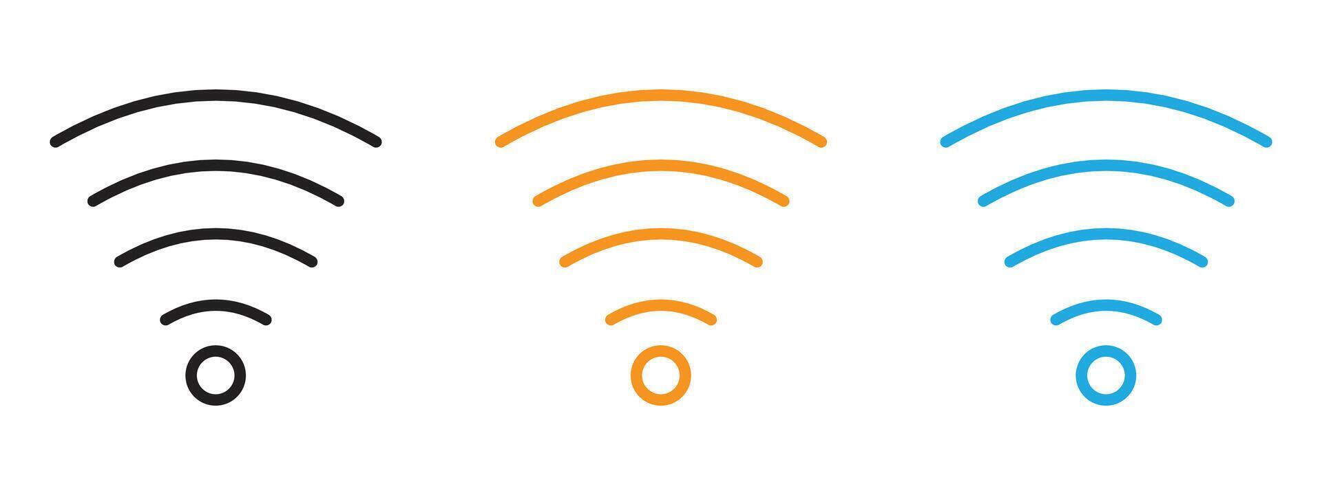 Wifi Signal icon Thin line illustration set vector
