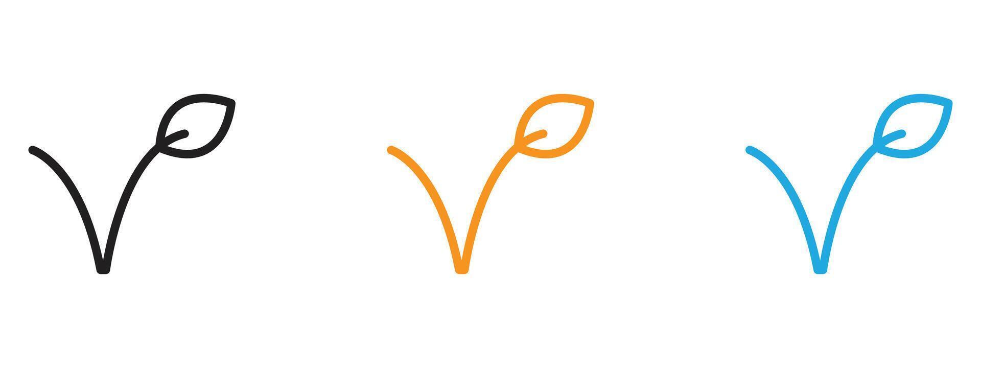 Vegan icon Thin line illustration set vector