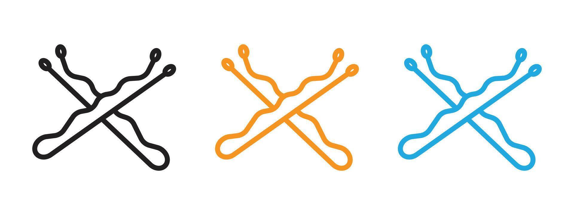 Bobby pin icon Thin line illustration set vector