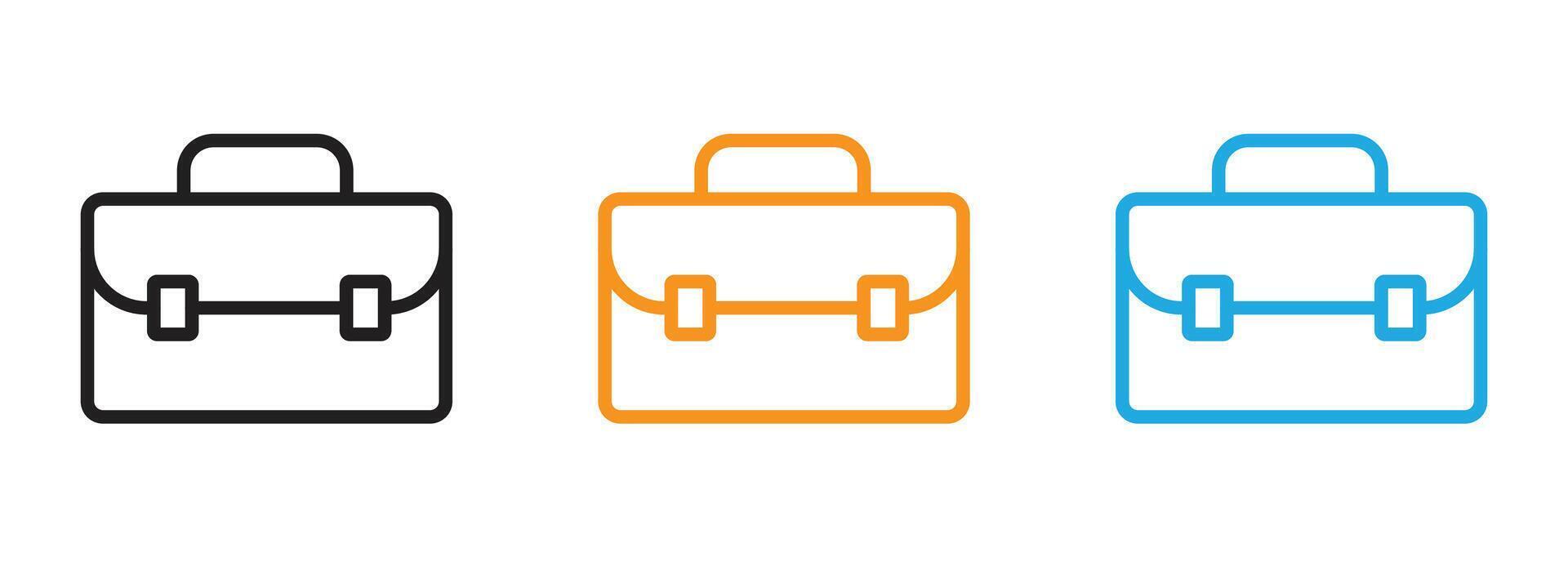 Briefcase icon Thin line illustration set vector