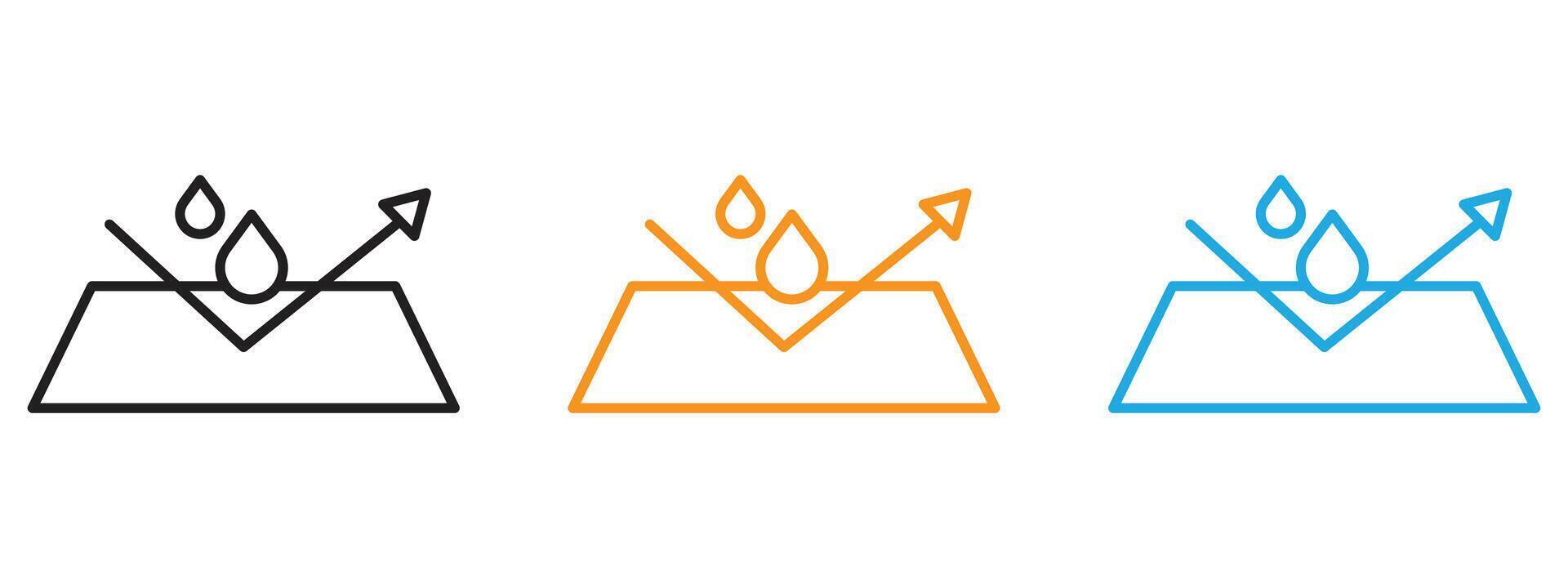 Waterproof icon Thin line illustration set vector