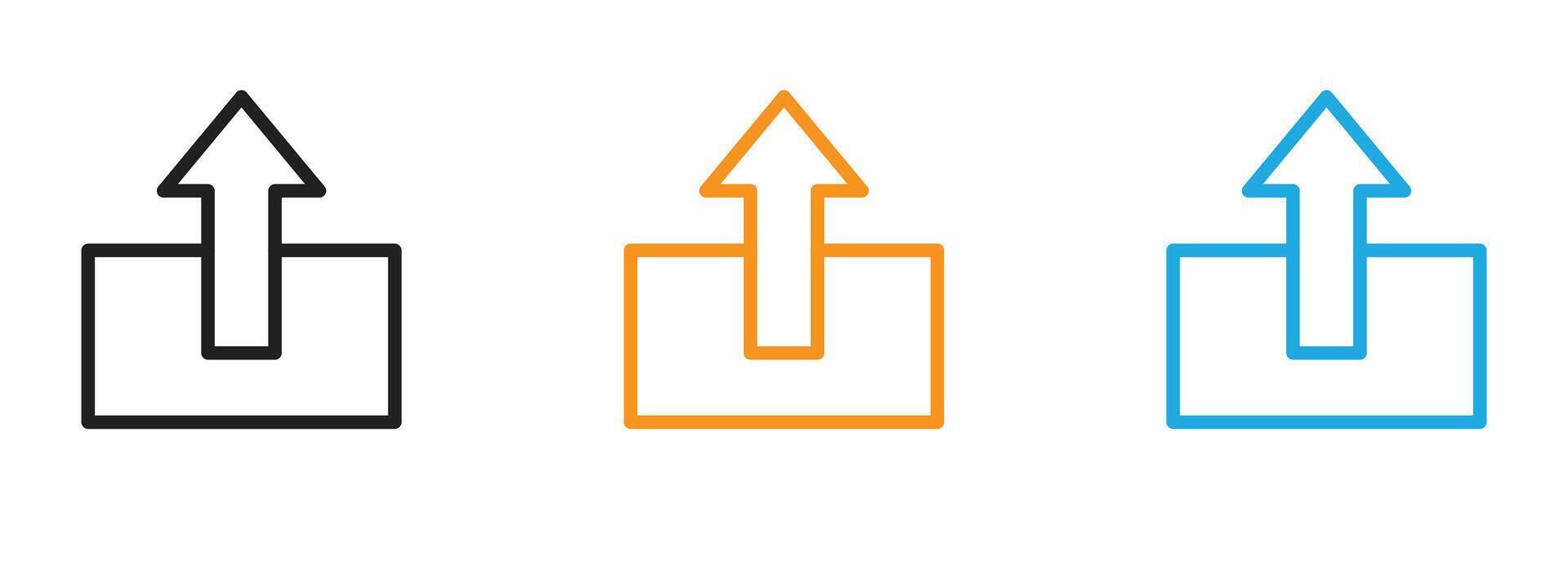 Upload Icon Thin line illustration set vector