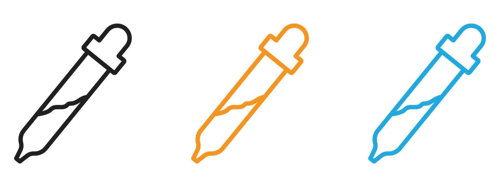 Eye Dropper Icon Thin line illustration set vector