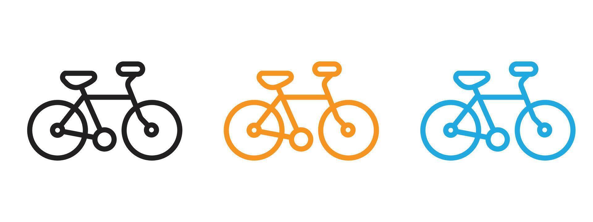 Bicycle icon Thin line illustration set vector