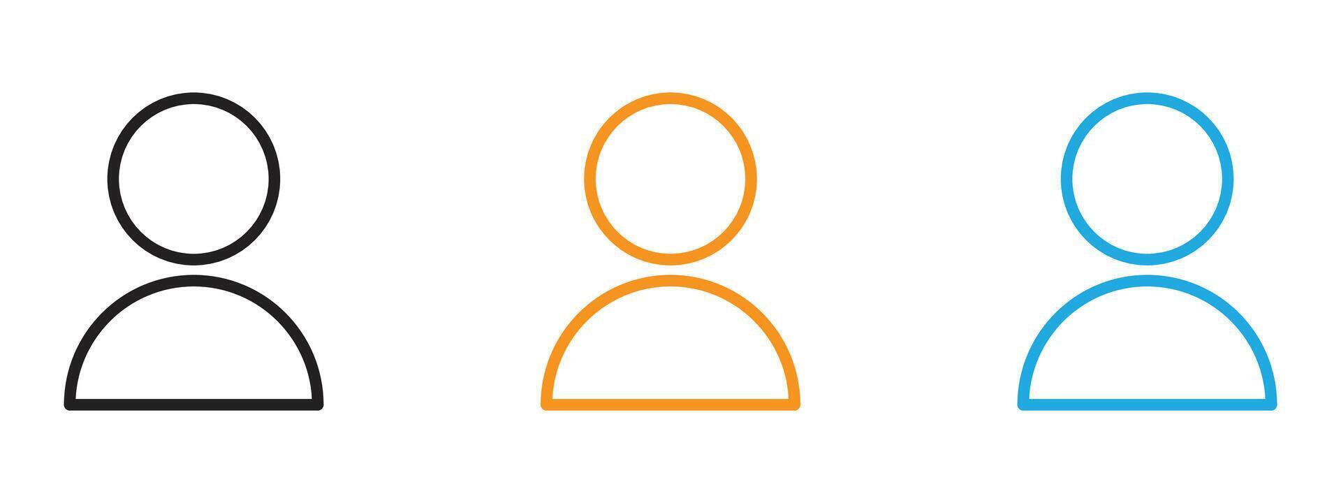 User icon Thin line illustration set vector