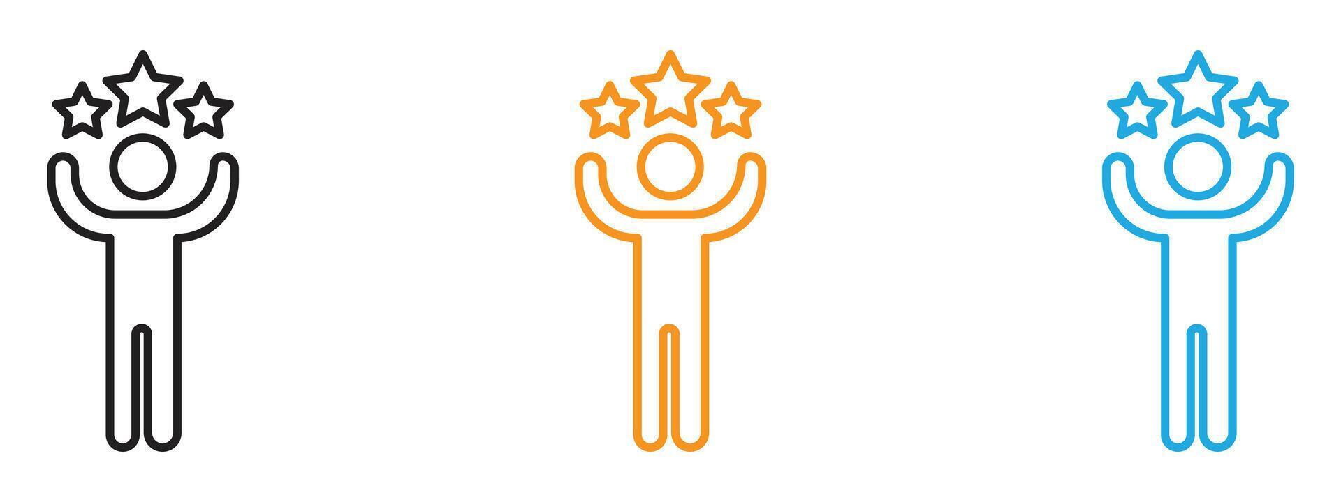 Success Icon Thin line illustration set vector