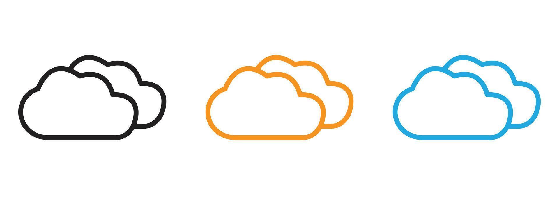 Weather Icon Thin line illustration set vector