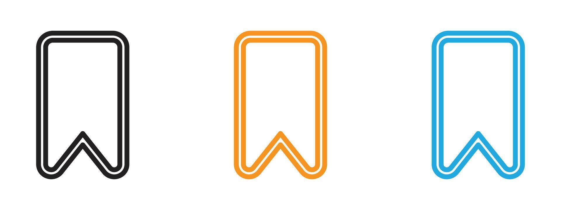 Bookmark icon Thin line illustration set vector