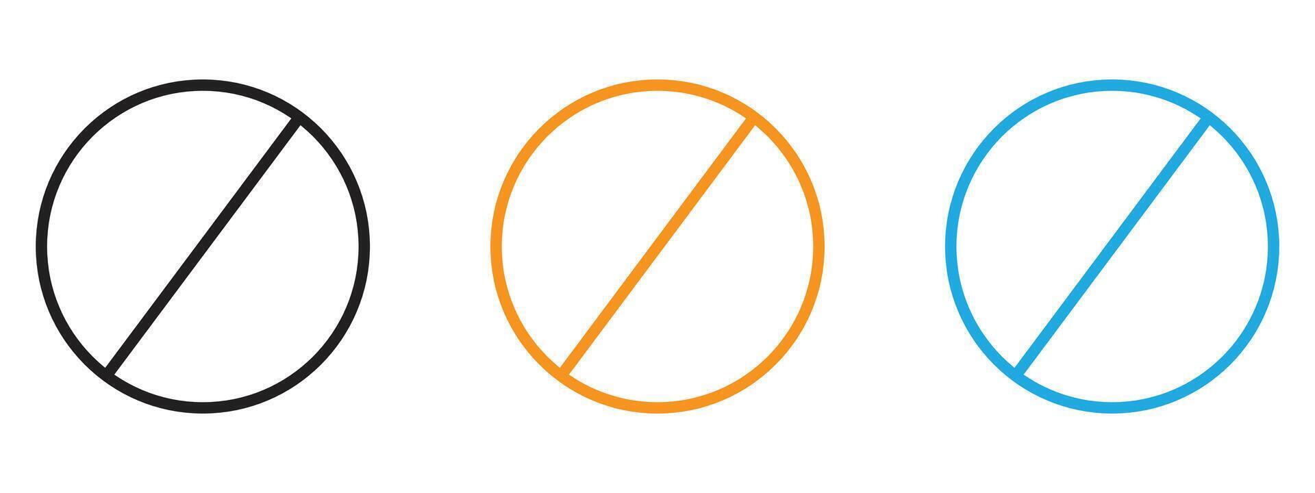 Blocked icon Thin line illustration set vector