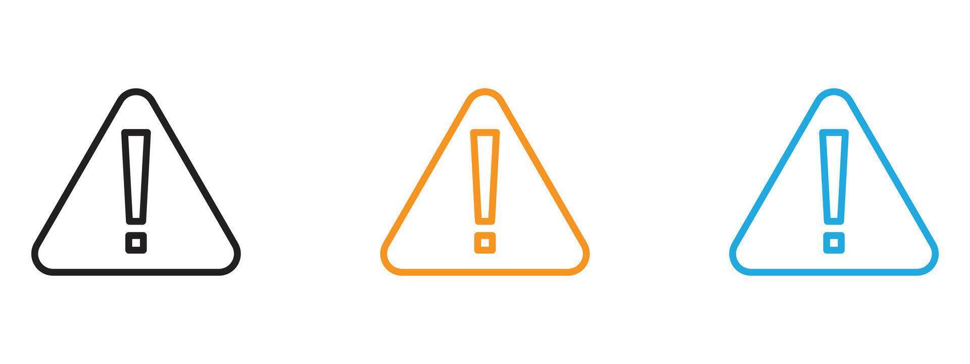 Warning Icon Thin line illustration set vector