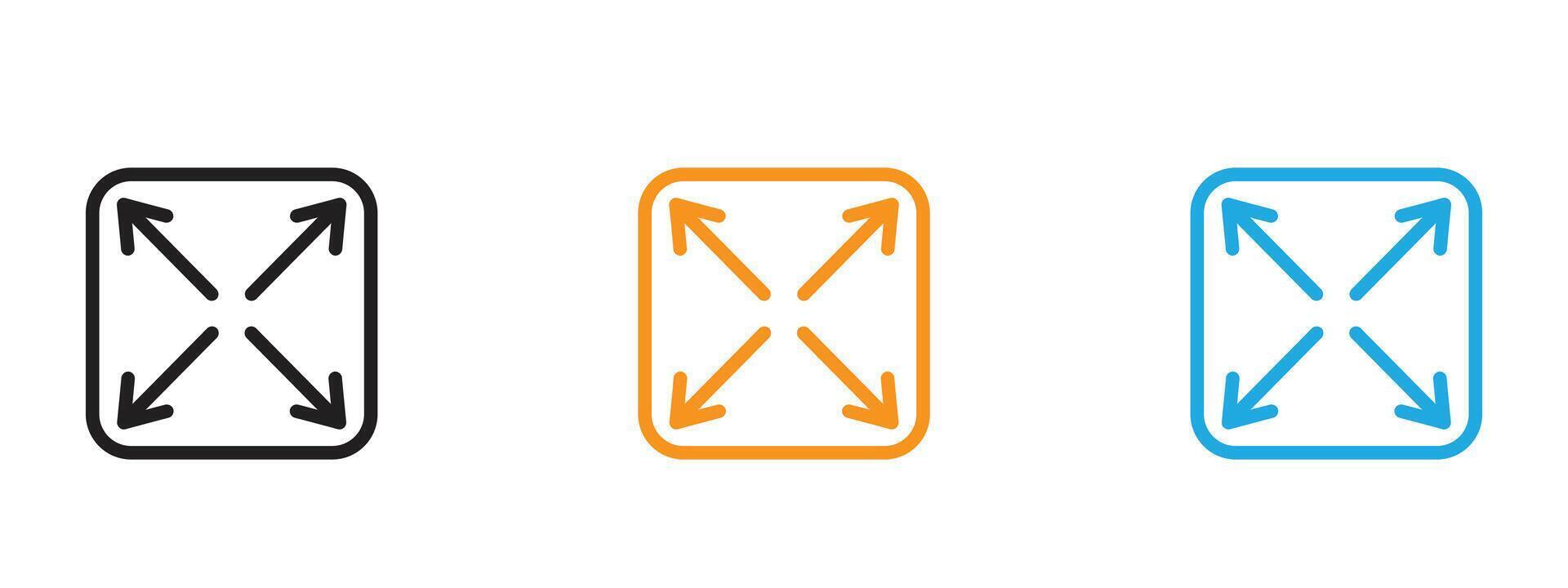 Expand icon Thin line illustration set vector