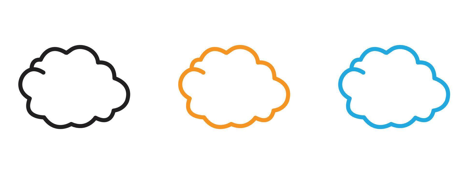 Cloud icon Thin line illustration set vector