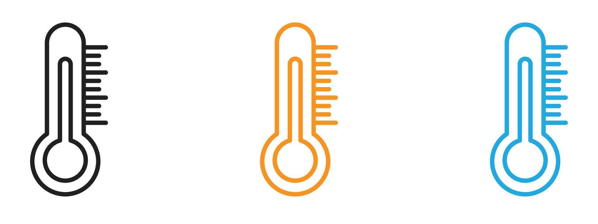 Temperature icon Thin line illustration set vector