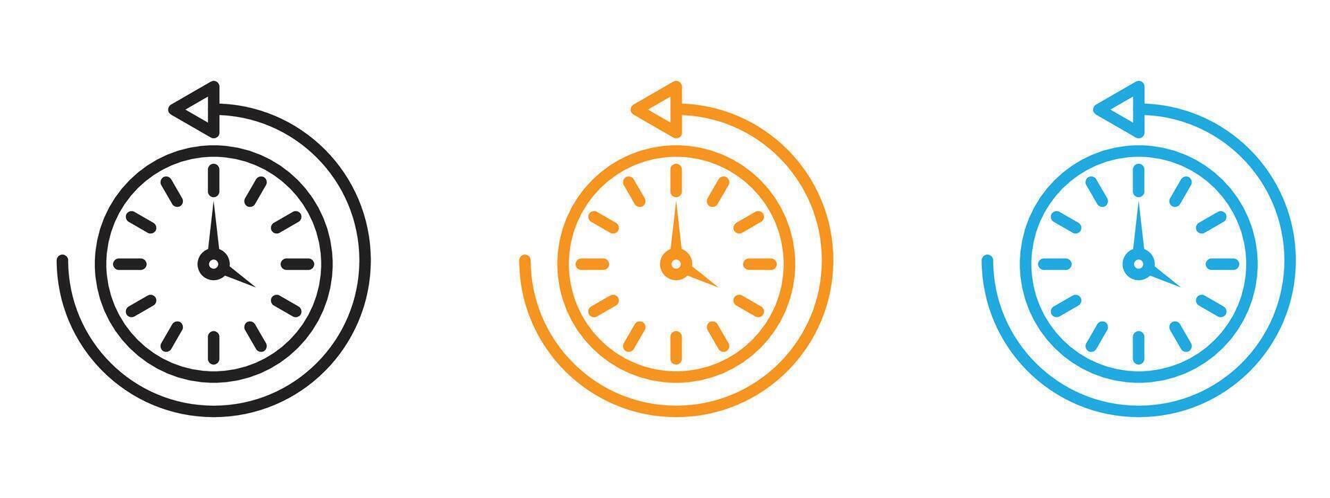 Past time icon Thin line illustration set vector