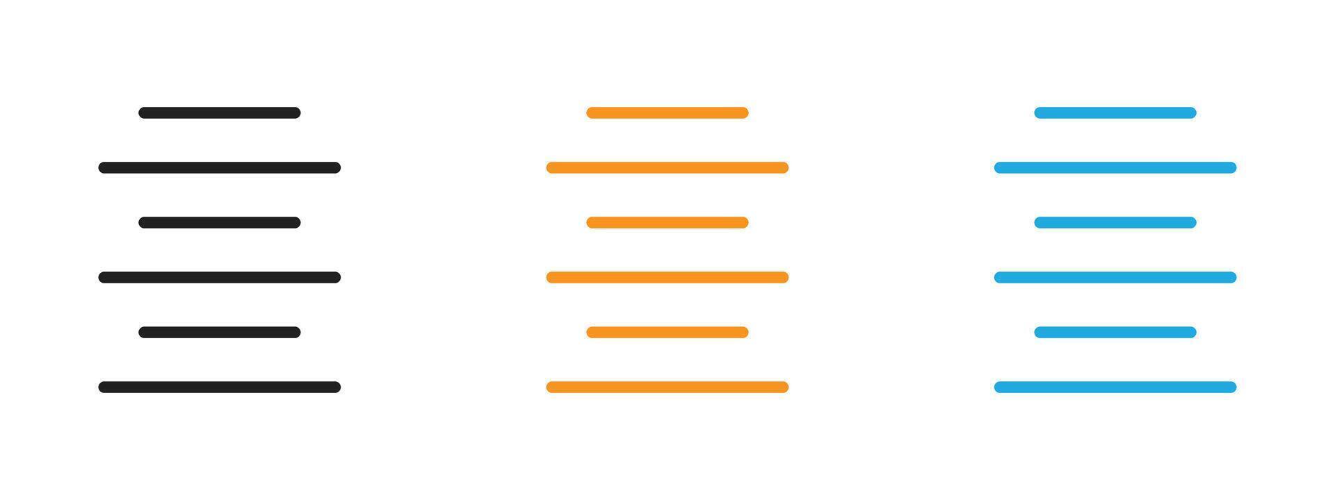 Align center icon Thin line illustration set vector