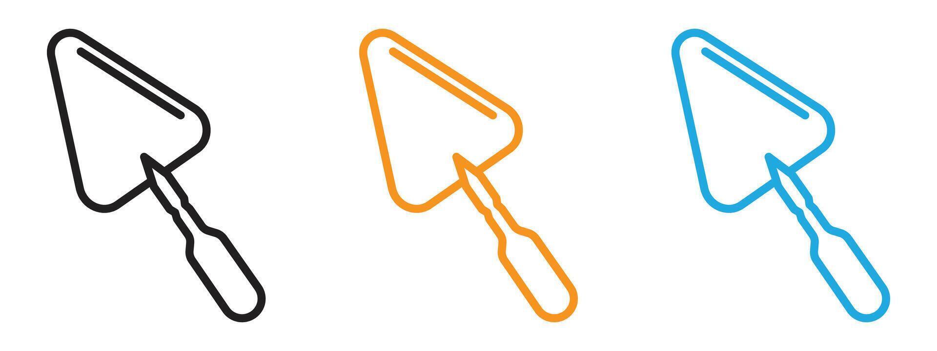 Trowel icon Thin line illustration set vector