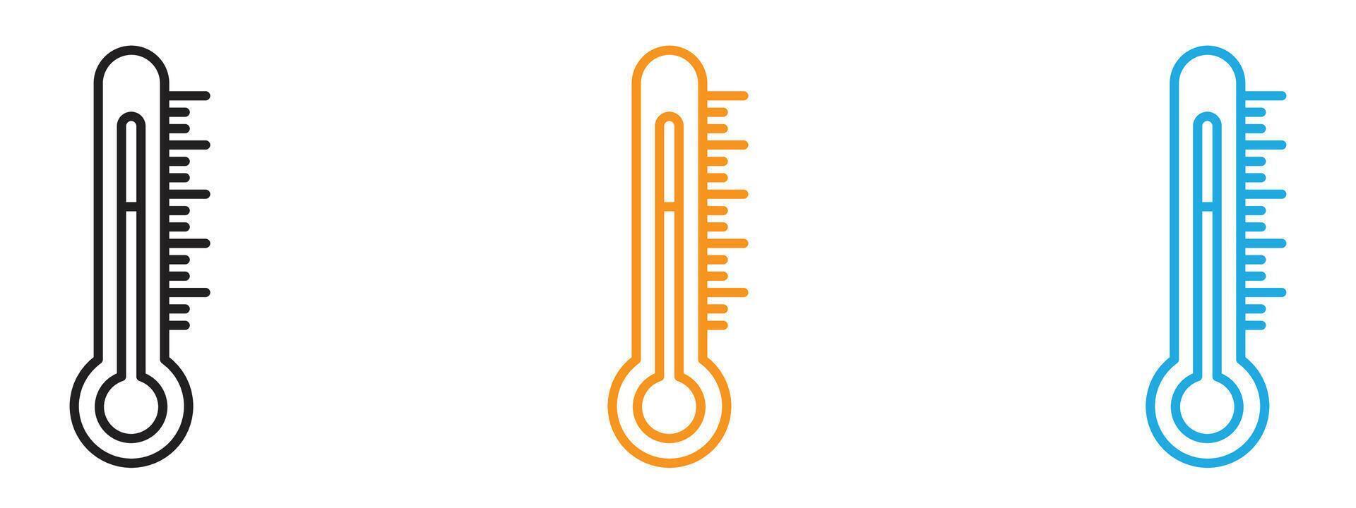 Thermometer Icon Thin line illustration set vector