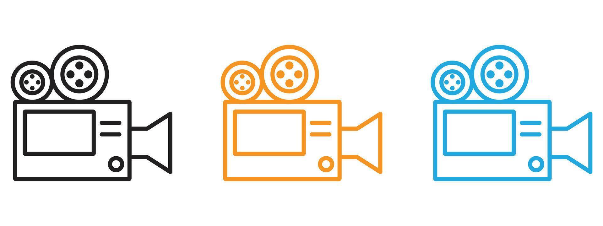 TV camera icon Thin line illustration set vector