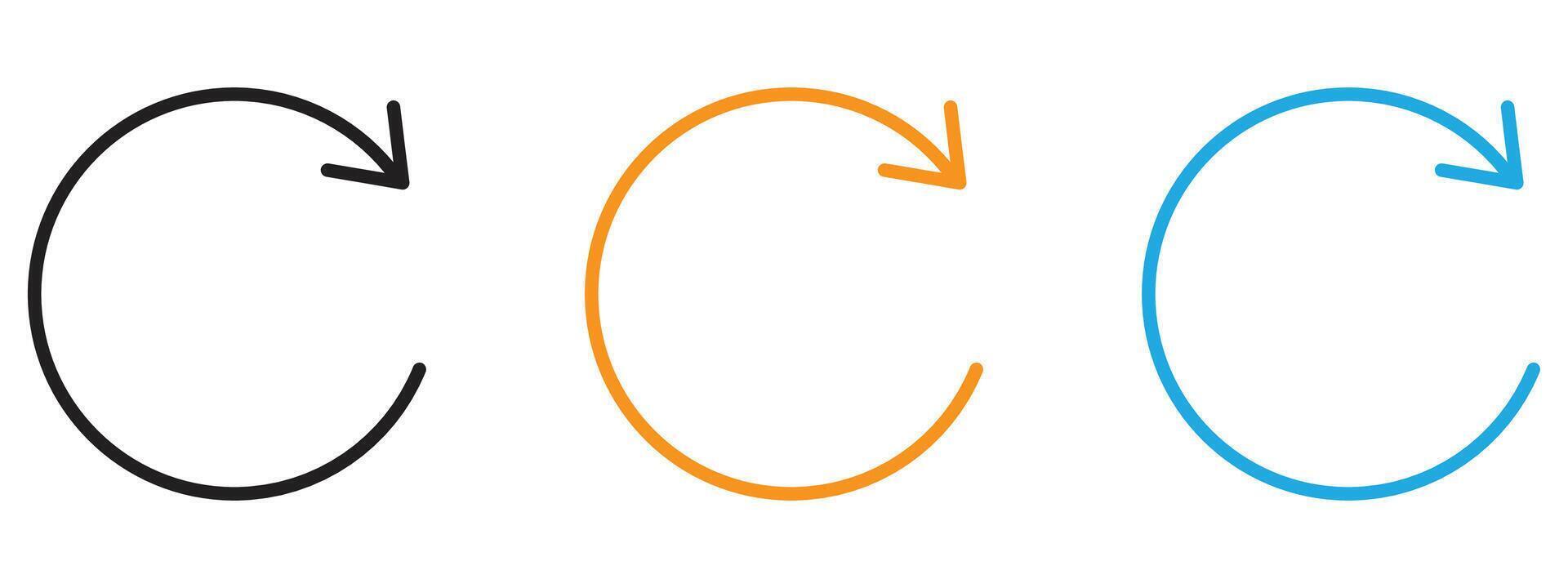 Reset icon Thin line illustration set vector