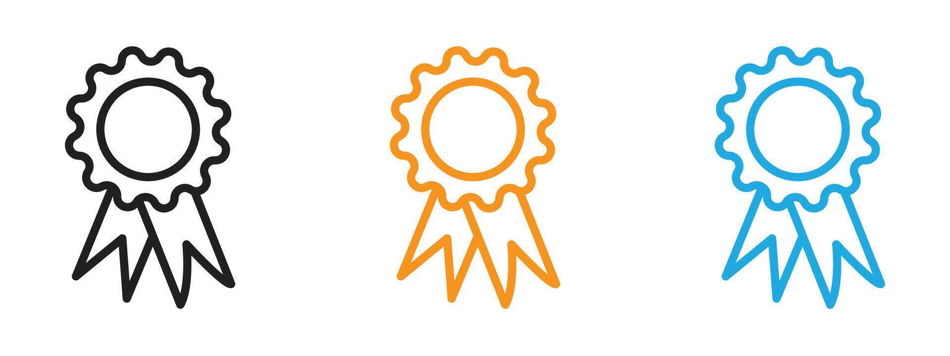 Badge icon Thin line illustration set vector