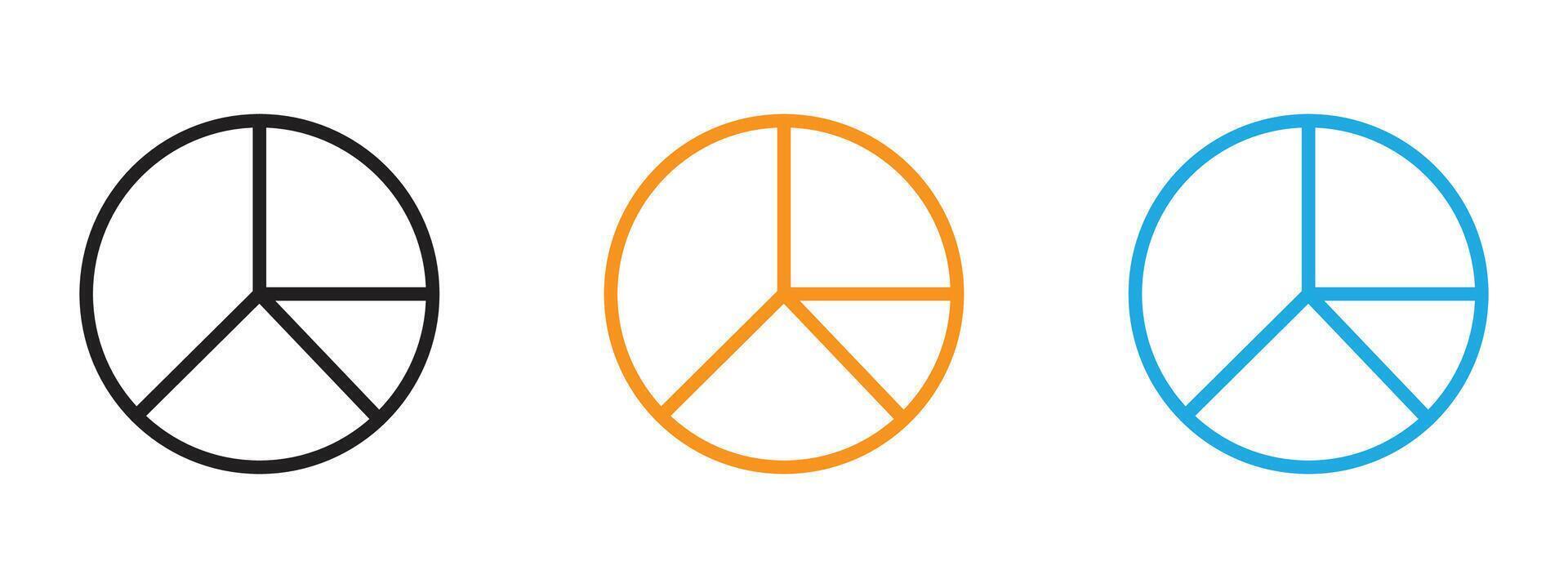Pie chart icon Thin line illustration set vector