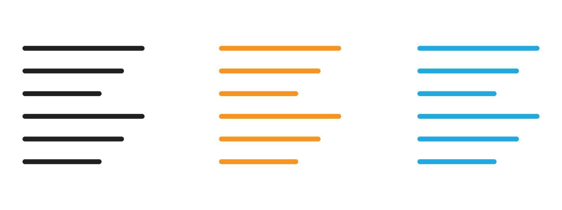 Align left icon Thin line illustration set vector