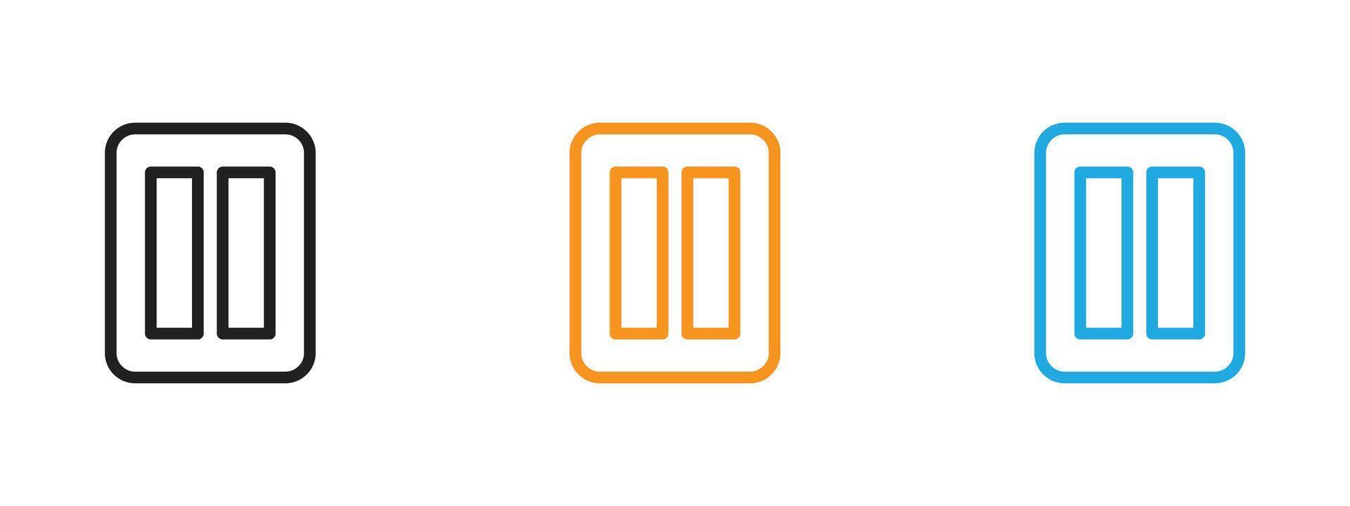 Pause icon Thin line illustration set vector