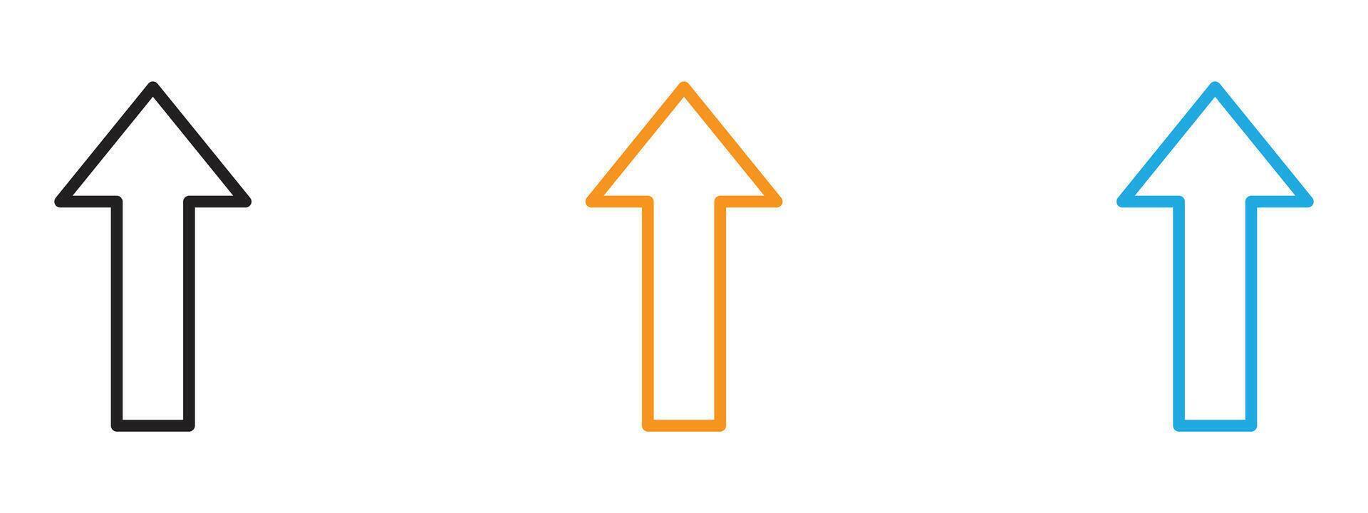 Arrow up icon Thin line illustration set vector