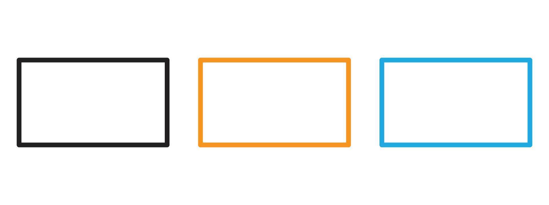 Rectangle icon Thin line illustration set vector