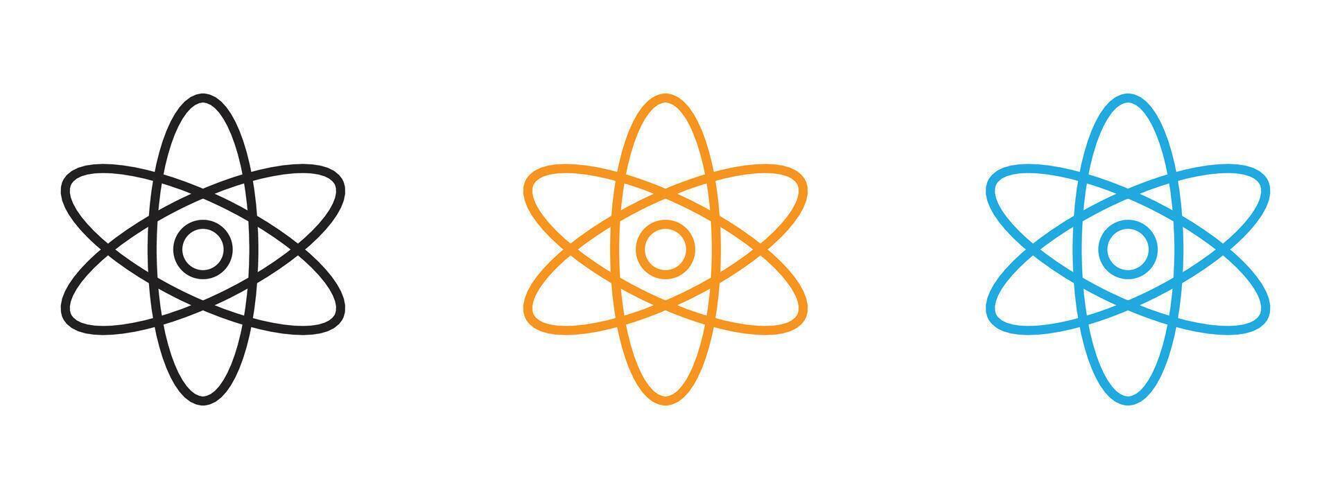Atom Icon Thin line illustration set vector