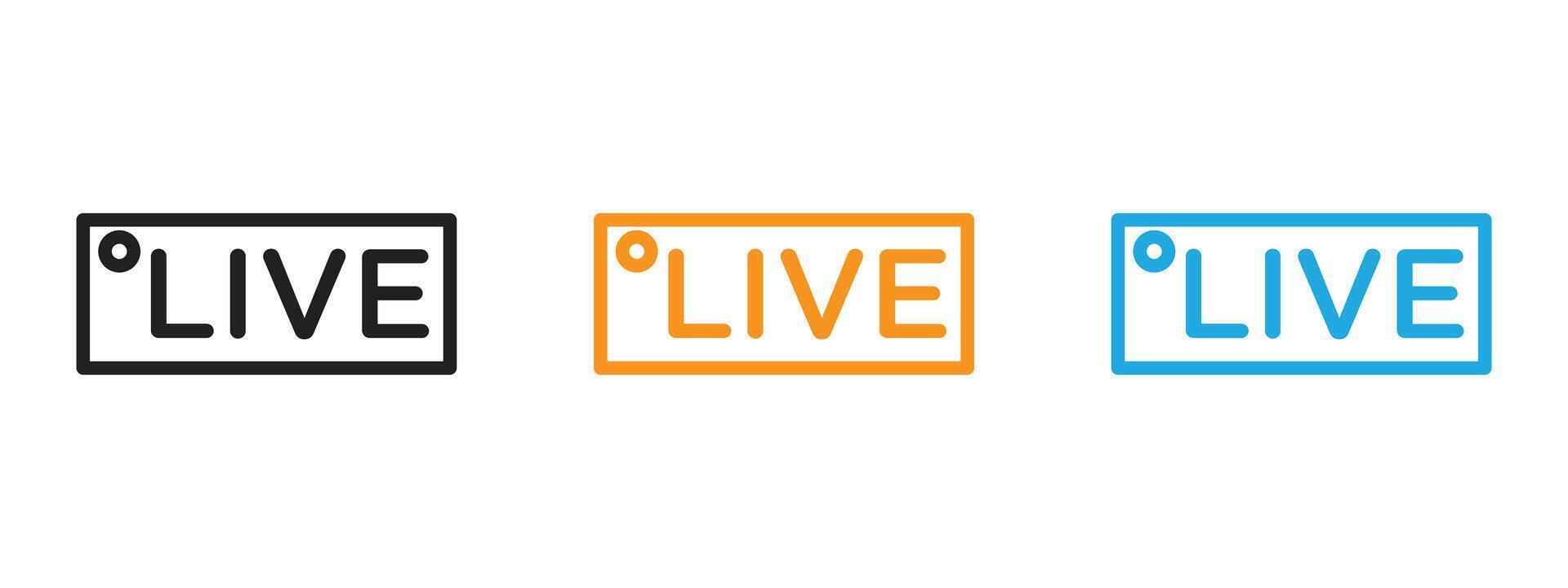 Live icon Thin line illustration set vector