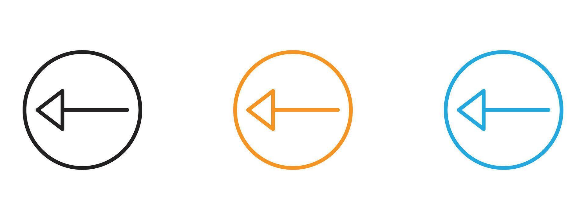 Previous icon Thin line illustration set vector