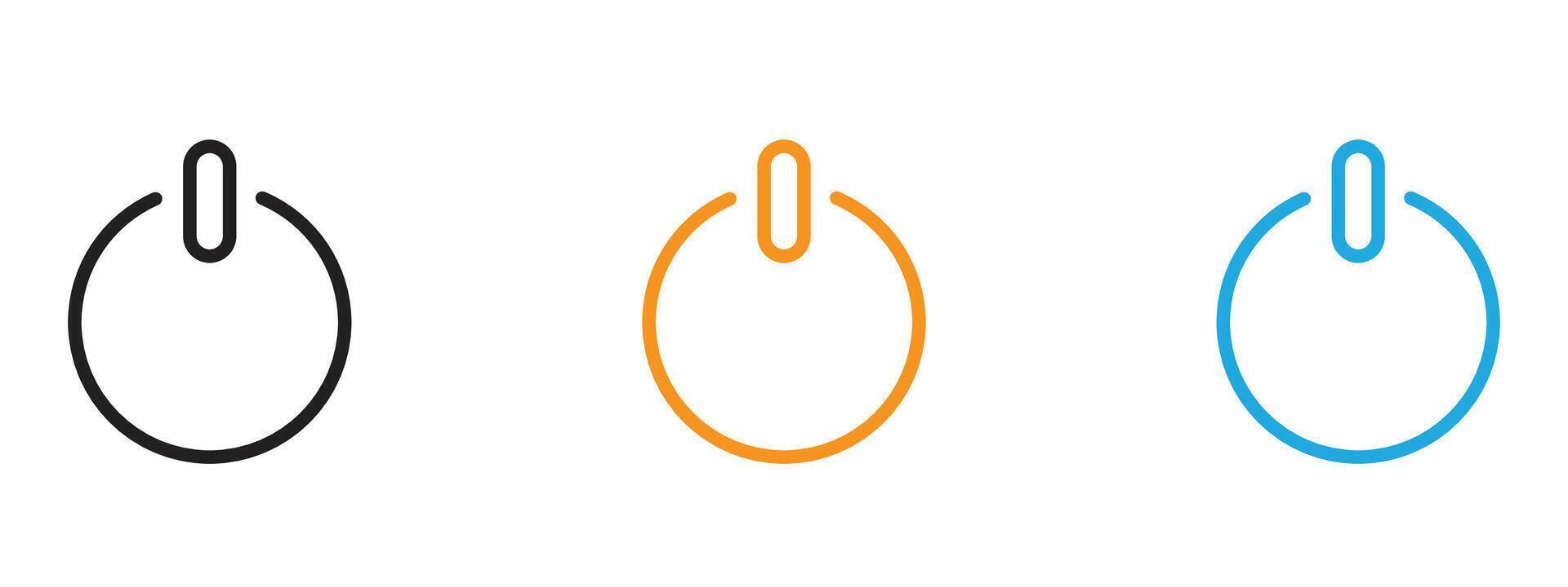 Power button icon Thin line illustration set vector
