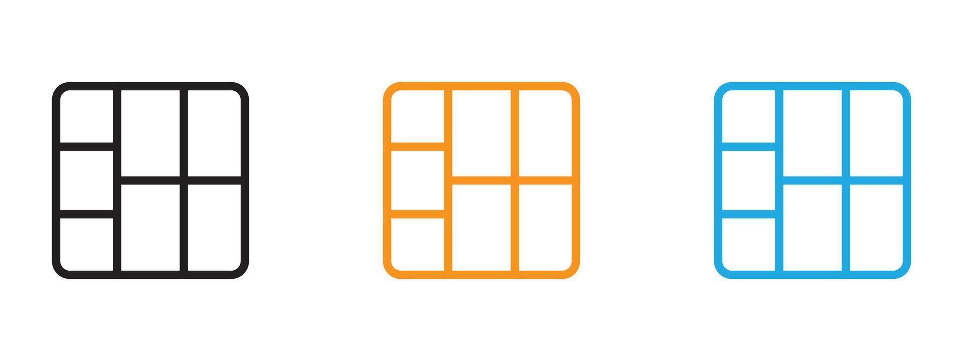 Layout icon Thin line illustration set vector