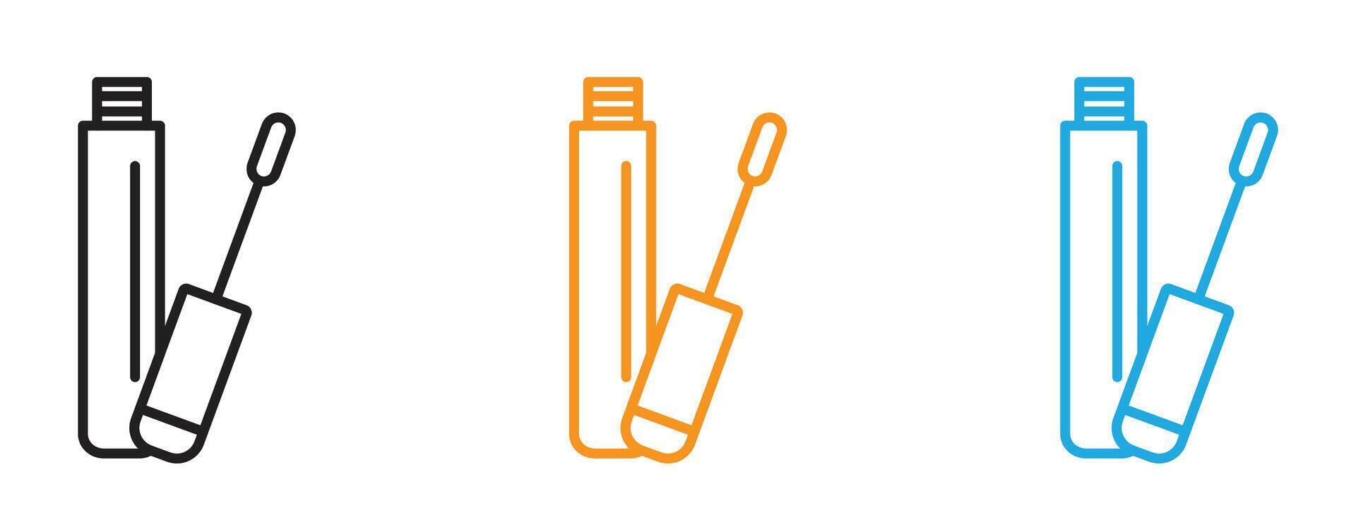 Lip gloss icon Thin line illustration set vector