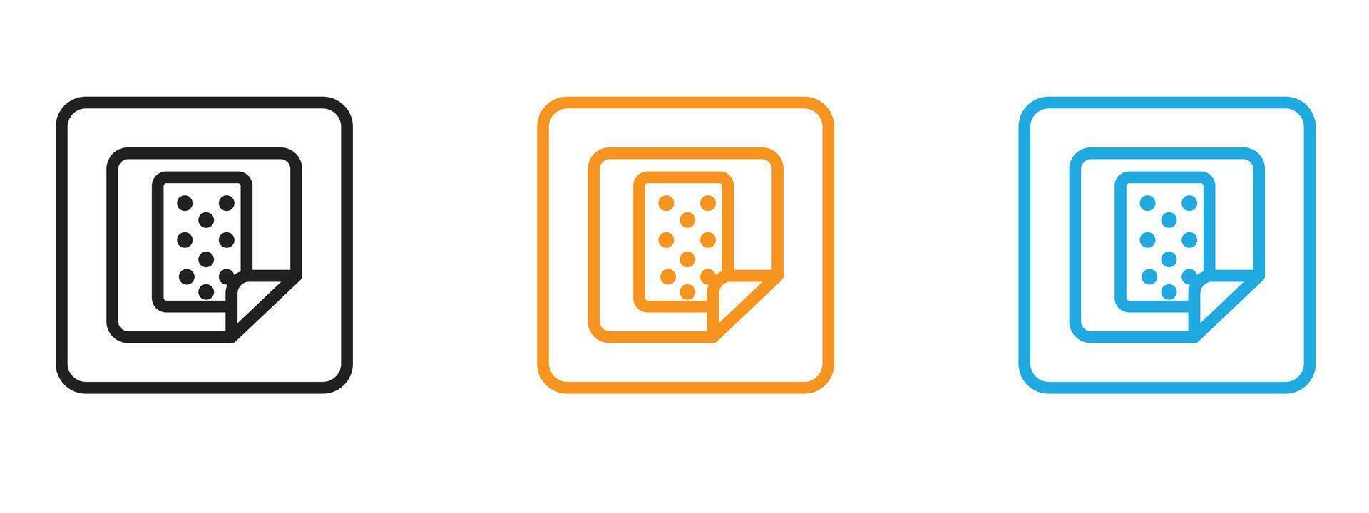 Nicotine patch icon Thin line illustration set vector